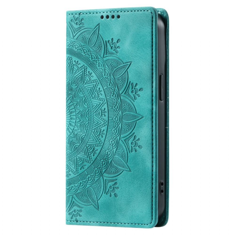 Flip Case Motorola Edge 50 Fusion Mandala-wildleder-effekt