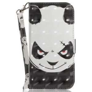 Lederhüllen Motorola Edge 50 Fusion Wütender Panda Mit Riemen