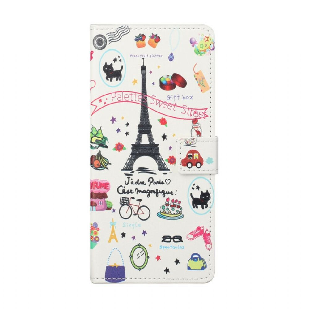 Flip Case Für iPhone 13 Ich Liebe Paris