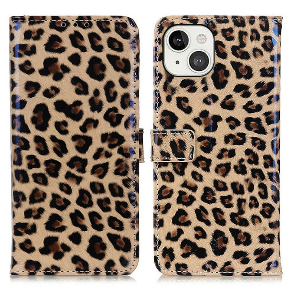 Flip Case Für iPhone 13 Leopard