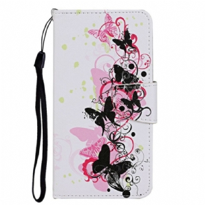 Flip Case Für iPhone 13 Meisterschmetterlinge Mit Lanyard