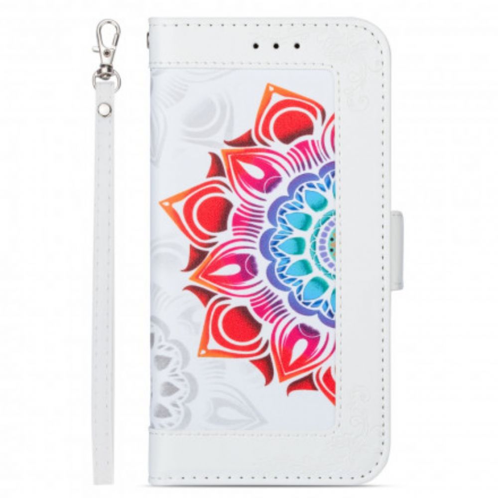 Flip Case Für iPhone 13 Mit Kordel Mandala-dekoration Mit Band