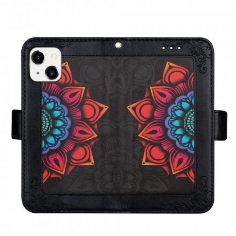 Flip Case Für iPhone 13 Mit Kordel Mandala-dekoration Mit Band