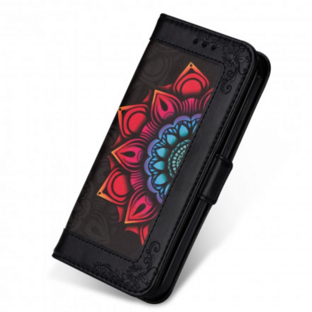 Flip Case Für iPhone 13 Mit Kordel Mandala-dekoration Mit Band