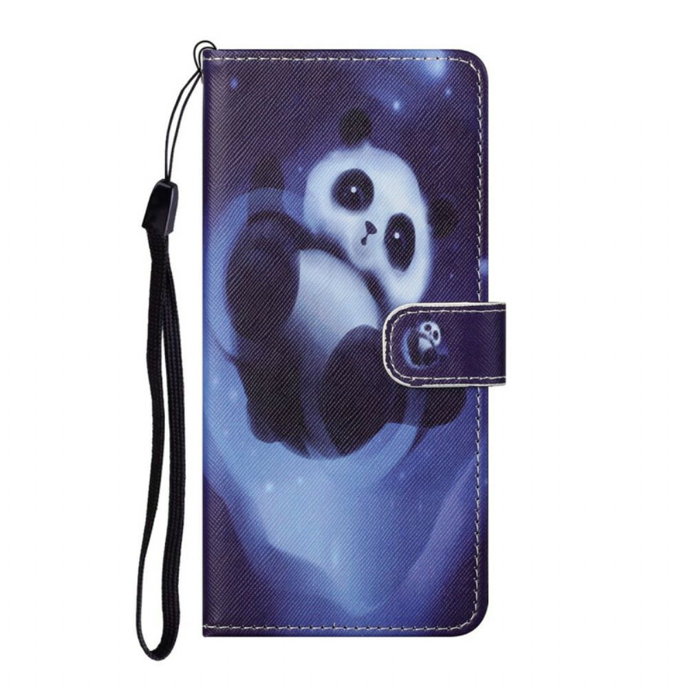 Flip Case Für iPhone 13 Panda-weltraum