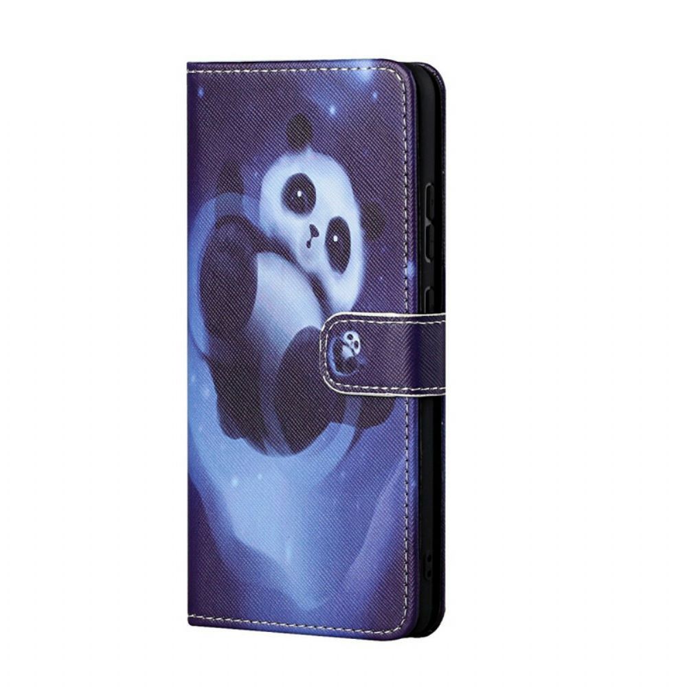 Flip Case Für iPhone 13 Panda-weltraum