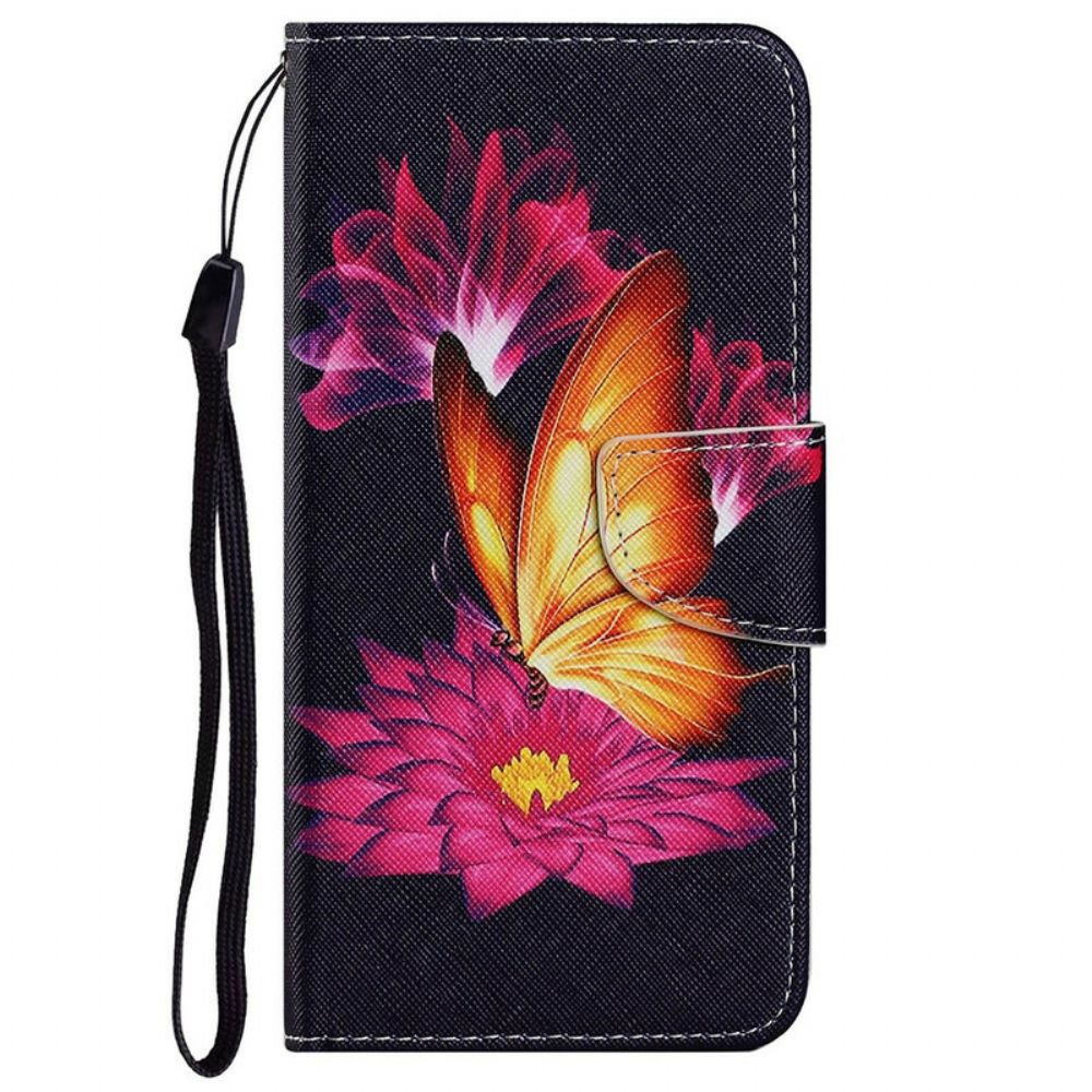 Flip Case Für iPhone 13 Schmetterling Und Lotus