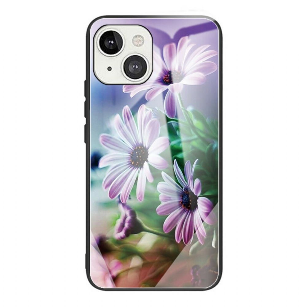 Handyhülle Für iPhone 13 Realistische Blumen Aus Gehärtetem Glas