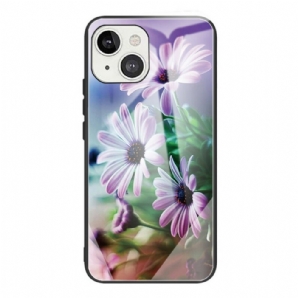 Handyhülle Für iPhone 13 Realistische Blumen Aus Gehärtetem Glas