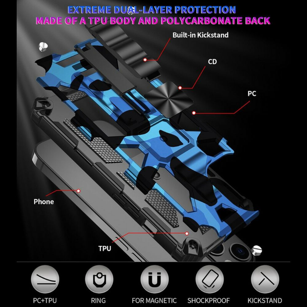 Hülle Für iPhone 13 Camouflage Abnehmbare Stütze