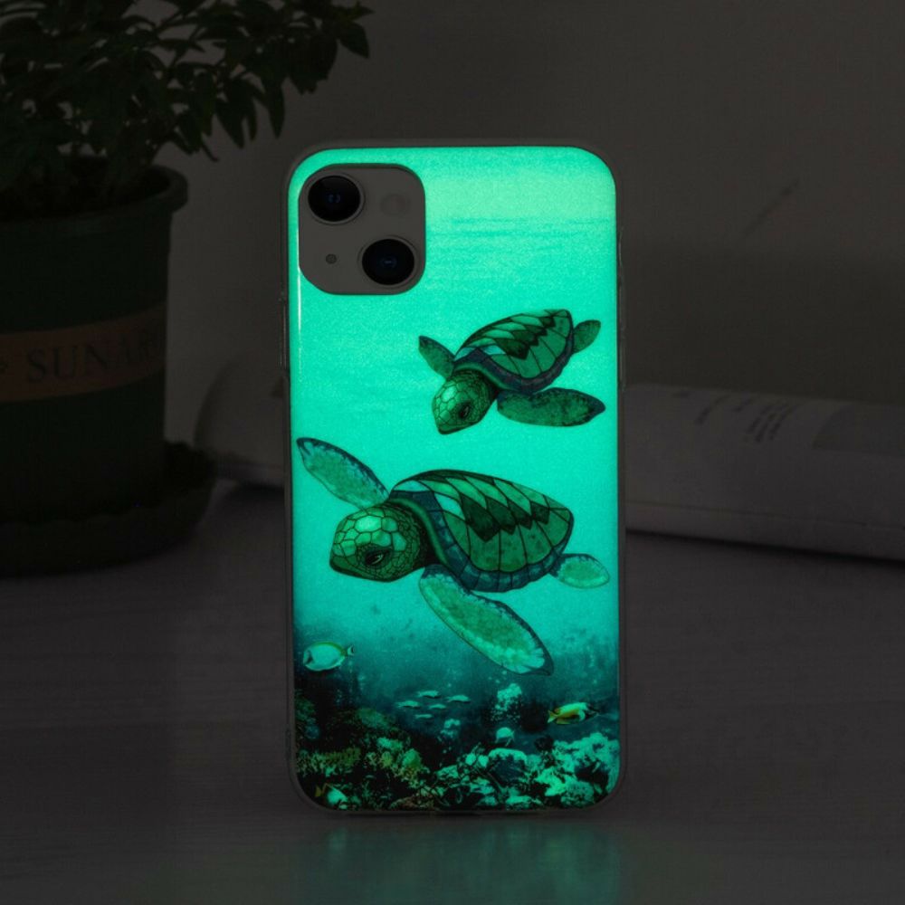 Hülle Für iPhone 13 Fluoreszierende Schildkröten