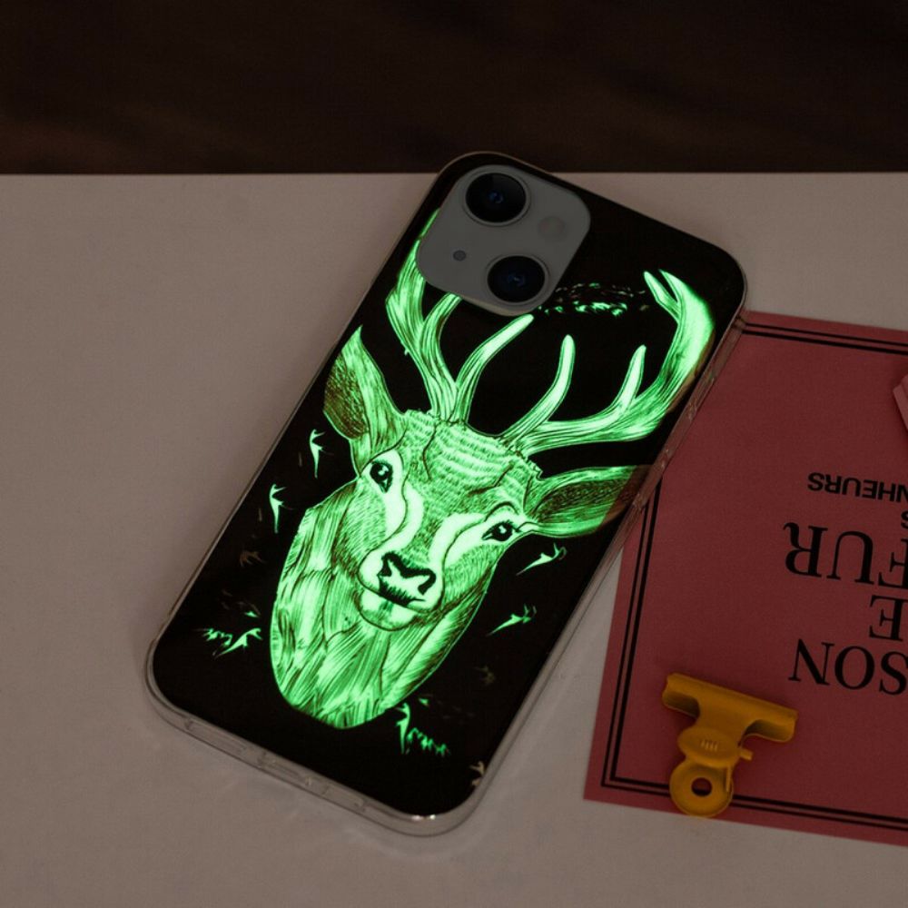 Hülle Für iPhone 13 Fluoreszierender Majestätischer Hirsch