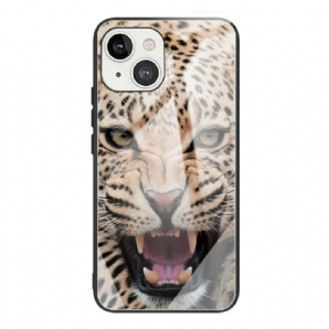 Hülle Für iPhone 13 Gehärtetes Leopardenglas