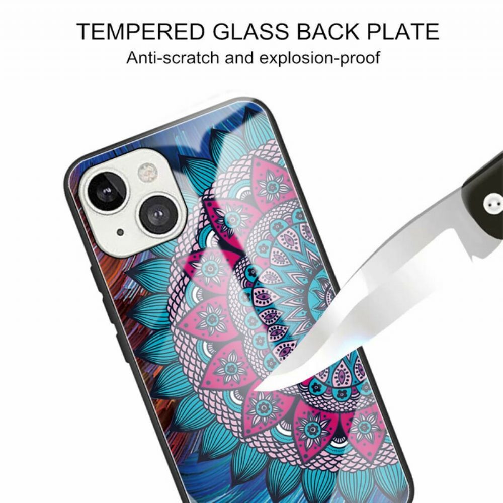 Hülle Für iPhone 13 Mandala Aus Gehärtetem Glas