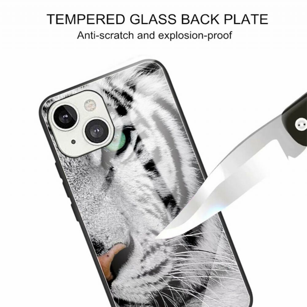 Hülle Für iPhone 13 Tiger Gehärtetes Glas