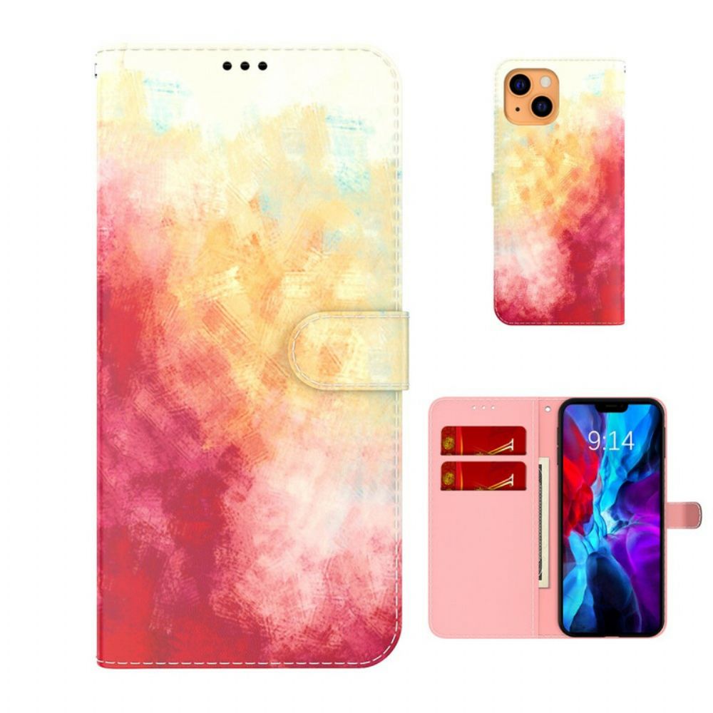 Lederhüllen Für iPhone 13 Aquarell