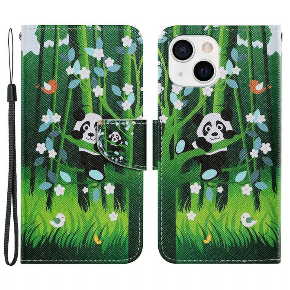 Lederhüllen Für iPhone 13 Panda-spaziergang