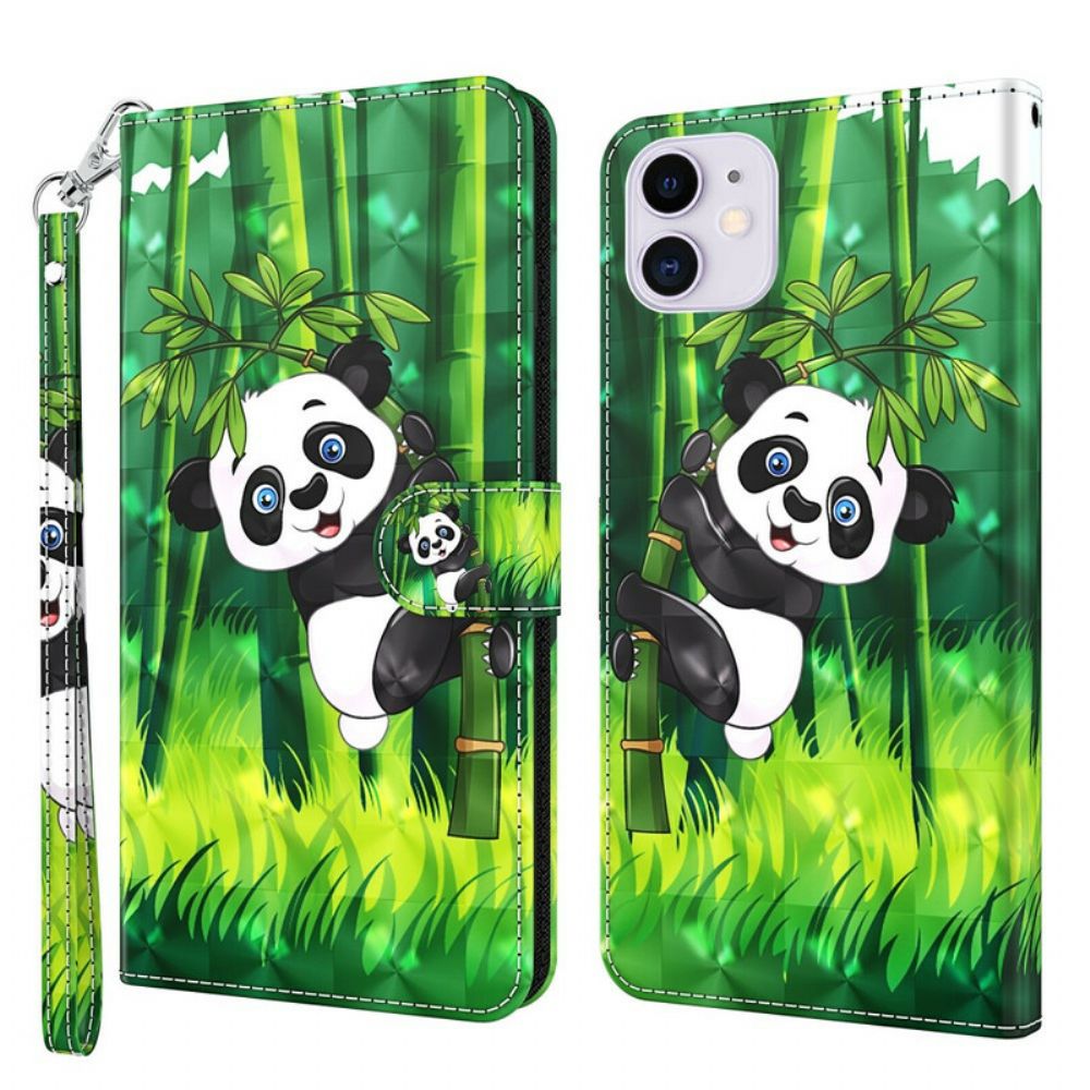 Lederhüllen Für iPhone 13 Panda Und Bambus