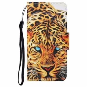 Lederhüllen Für iPhone 13 Tiger Mit Lanyard