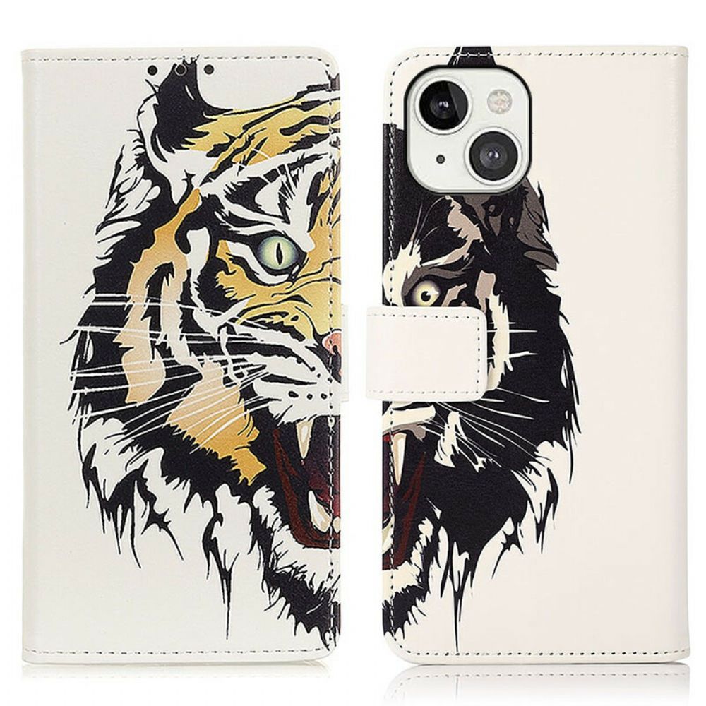 Lederhüllen Für iPhone 13 Wilder Tiger