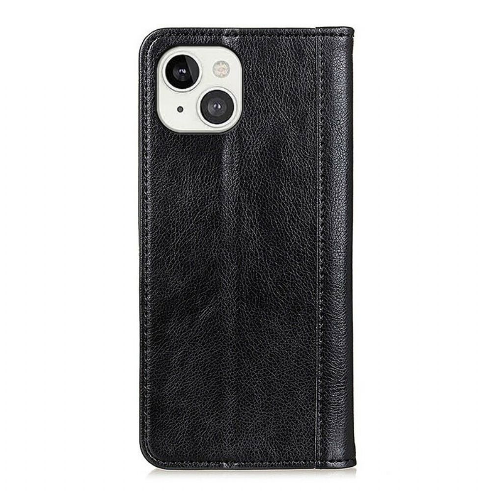 Schutzhülle Für iPhone 13 Flip Case Elegance Litschi-spaltleder