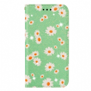 Schutzhülle Für iPhone 13 Flip Case Gänseblümchen Aus Kunstleder