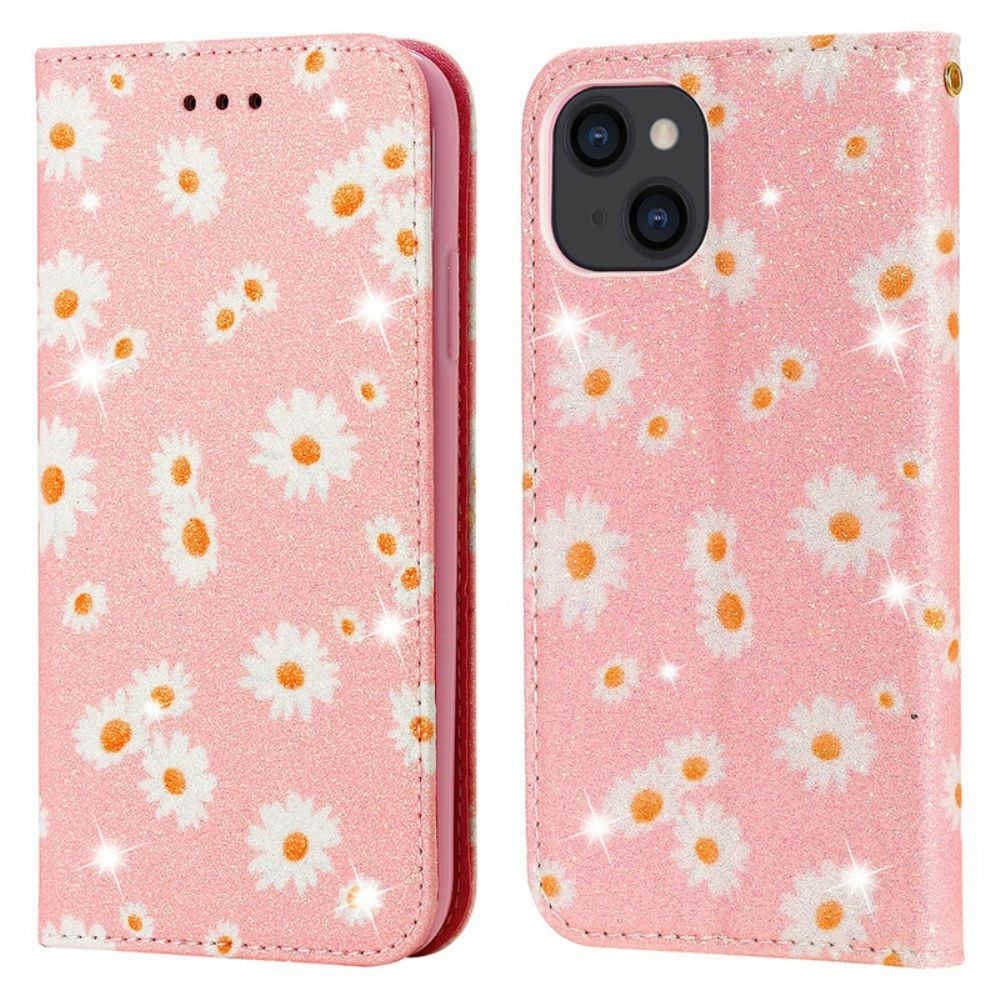 Schutzhülle Für iPhone 13 Flip Case Gänseblümchen Aus Kunstleder