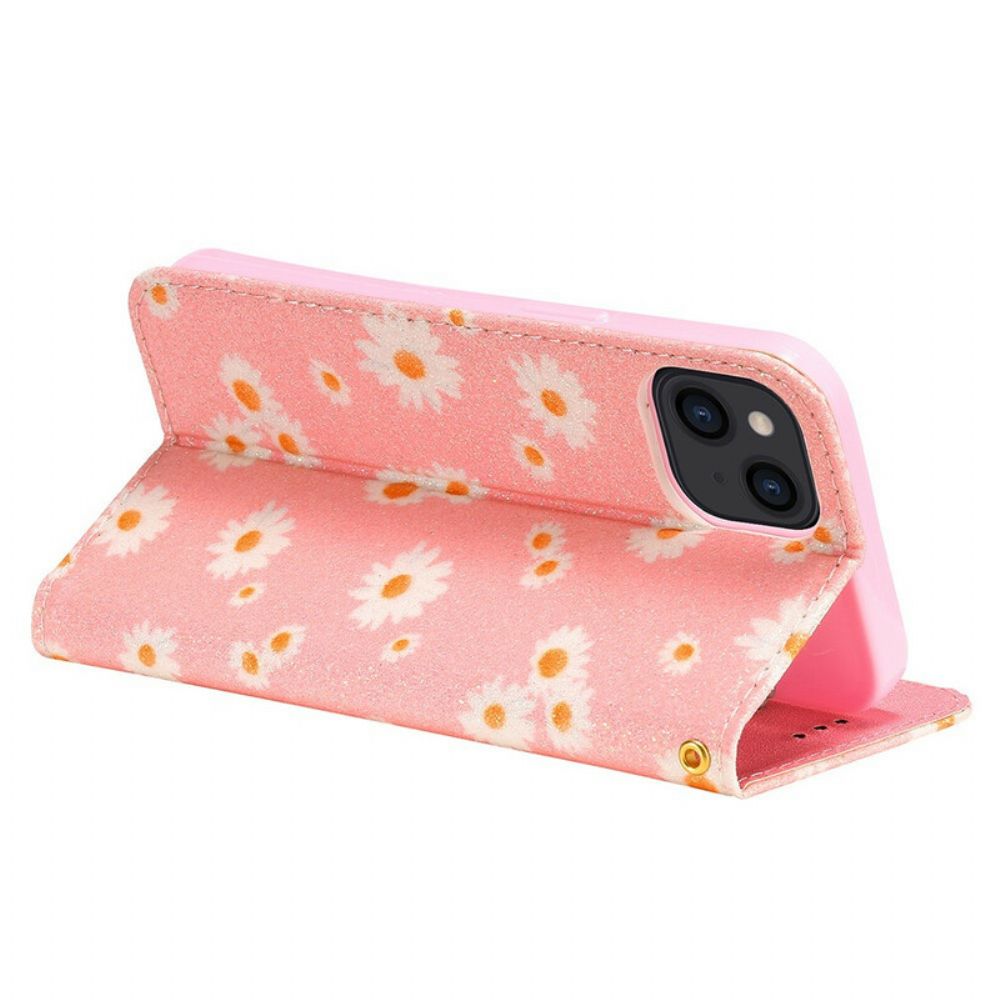 Schutzhülle Für iPhone 13 Flip Case Gänseblümchen Aus Kunstleder