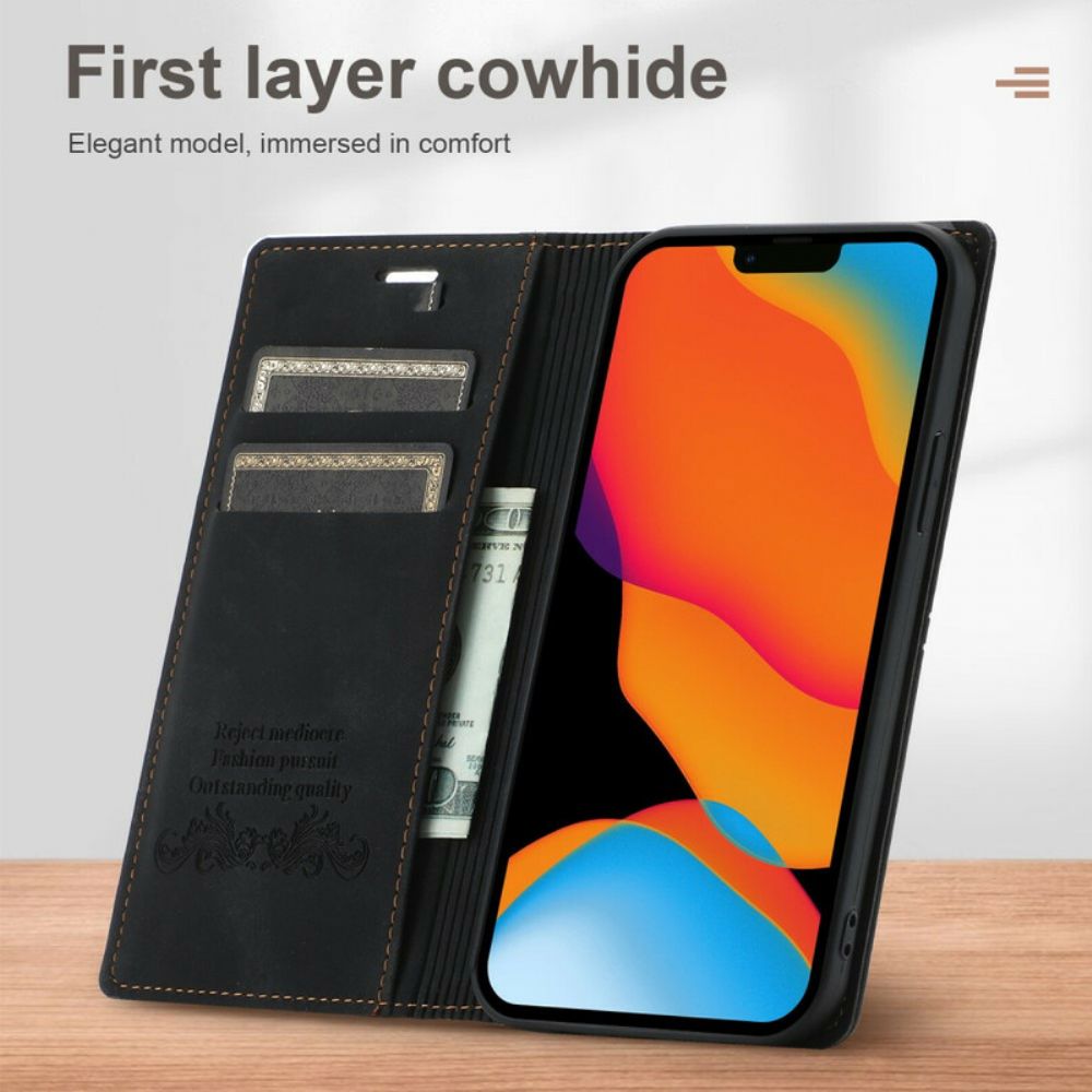 Schutzhülle Für iPhone 13 Flip Case Magnetverschluss Aus Leder Im Couture-stil