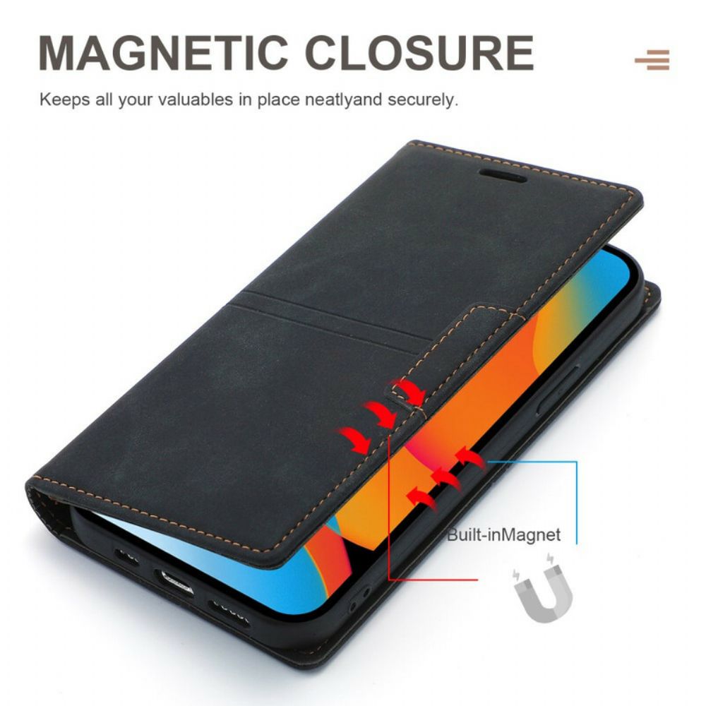 Schutzhülle Für iPhone 13 Flip Case Magnetverschluss Aus Leder Im Couture-stil