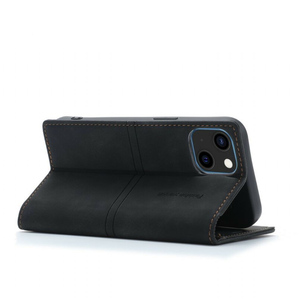 Schutzhülle Für iPhone 13 Flip Case Magnetverschluss Aus Leder Im Couture-stil