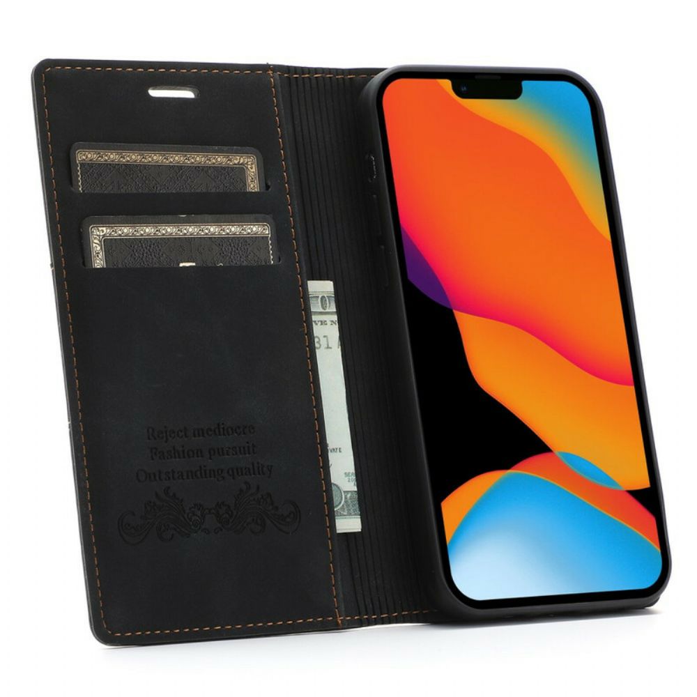 Schutzhülle Für iPhone 13 Flip Case Magnetverschluss Aus Leder Im Couture-stil