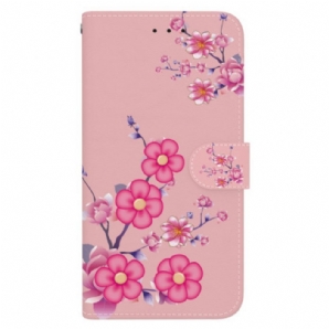 Lederhüllen Oppo Reno 12f 5g Handyhülle Sakura Mit Riemen