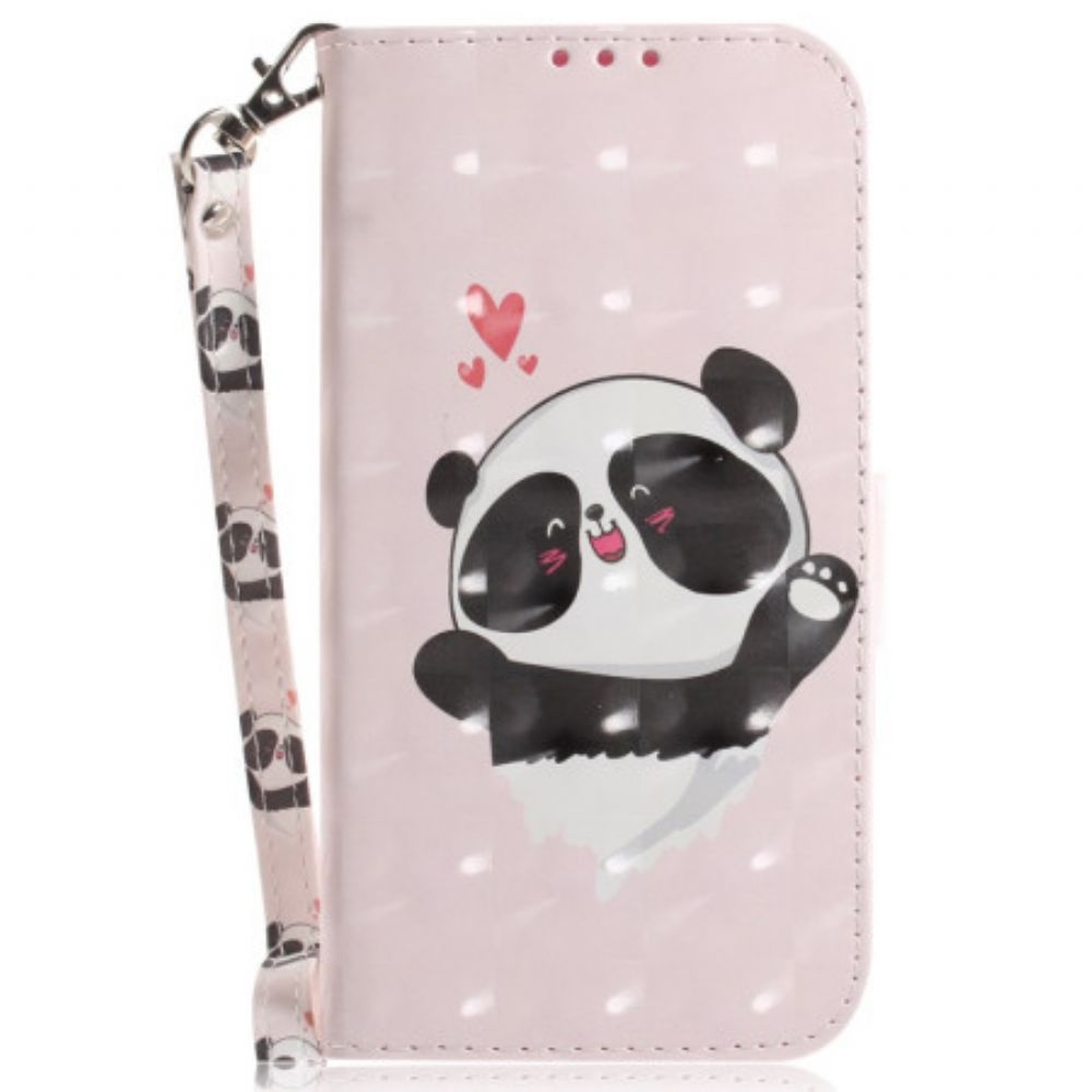 Lederhüllen Oppo Reno 12f 5g Panda Love Mit Riemen