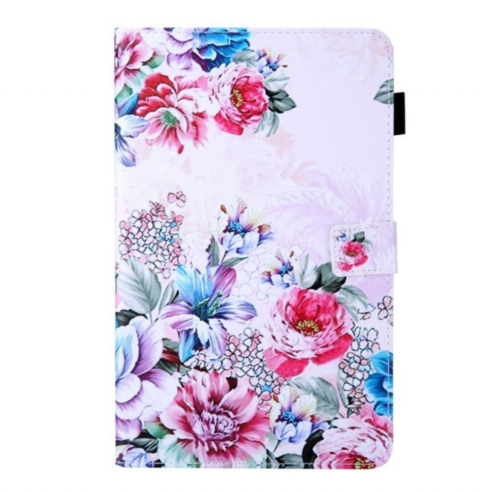 Flip Case Für Samsung Galaxy Tab A8 (2024) Blumendesign