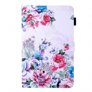 Flip Case Für Samsung Galaxy Tab A8 (2024) Blumendesign