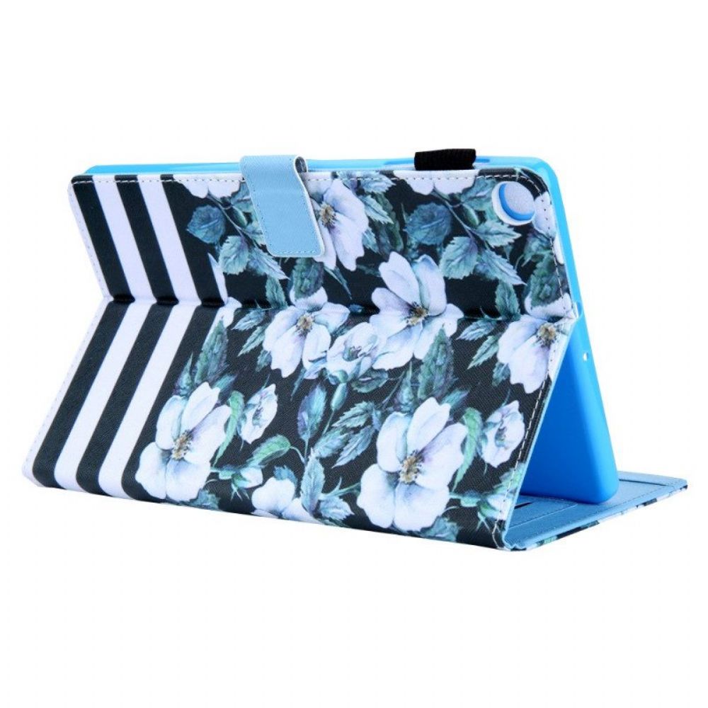 Flip Case Für Samsung Galaxy Tab A8 (2024) Blumendesign