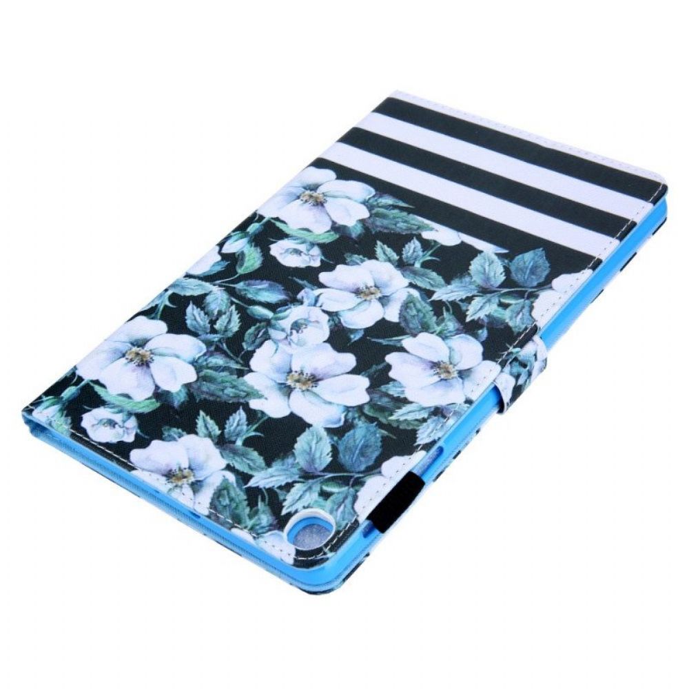 Flip Case Für Samsung Galaxy Tab A8 (2024) Blumendesign