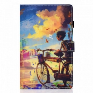 Flip Case Für Samsung Galaxy Tab A8 (2024) Fahrradkunst