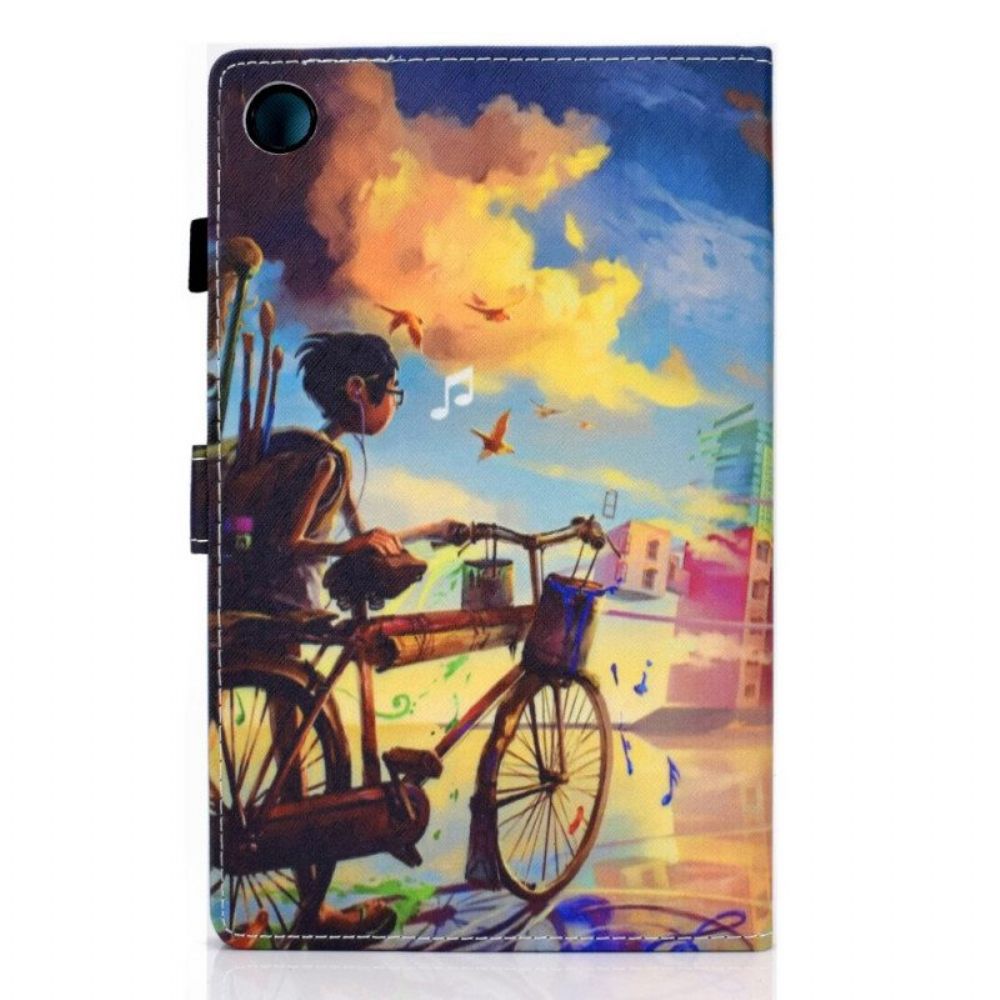 Flip Case Für Samsung Galaxy Tab A8 (2024) Fahrradkunst