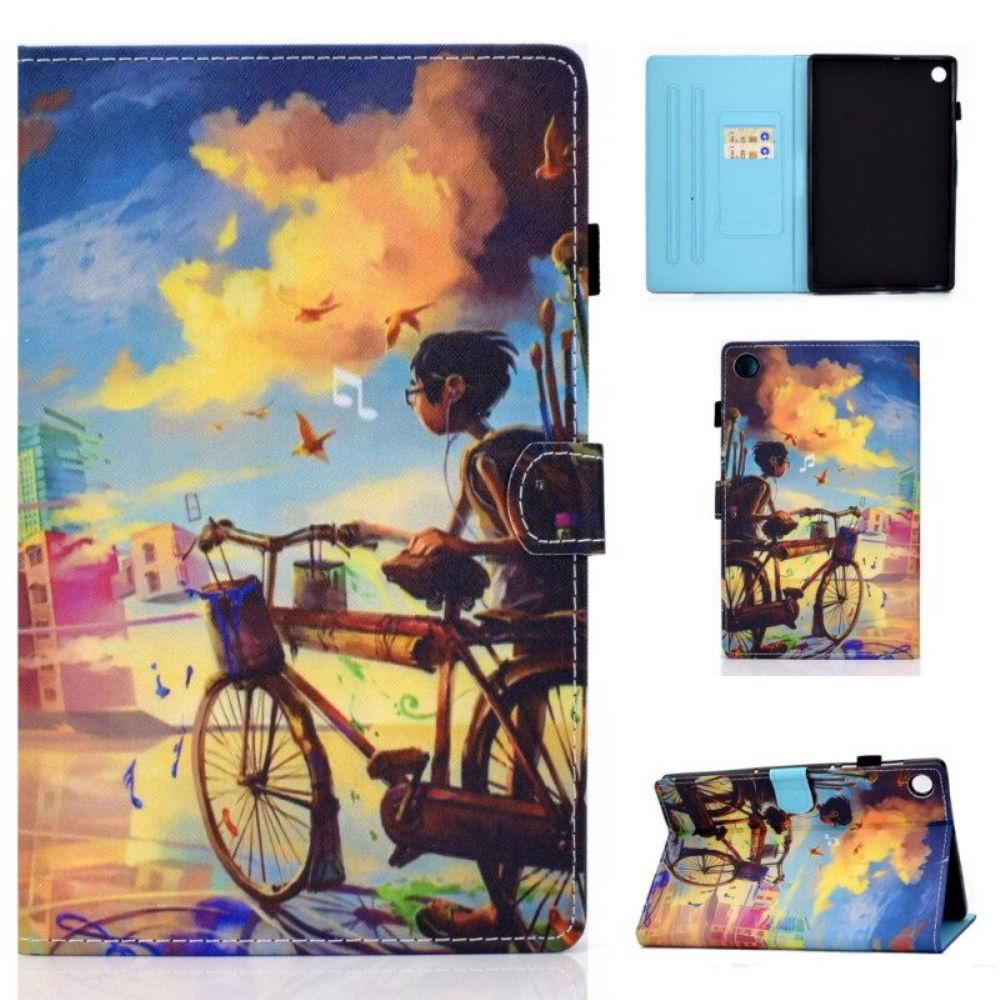 Flip Case Für Samsung Galaxy Tab A8 (2024) Fahrradkunst