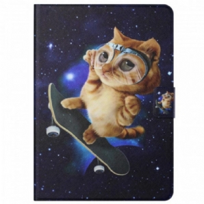 Flip Case Für Samsung Galaxy Tab A8 (2024) Katzen-skateboarden