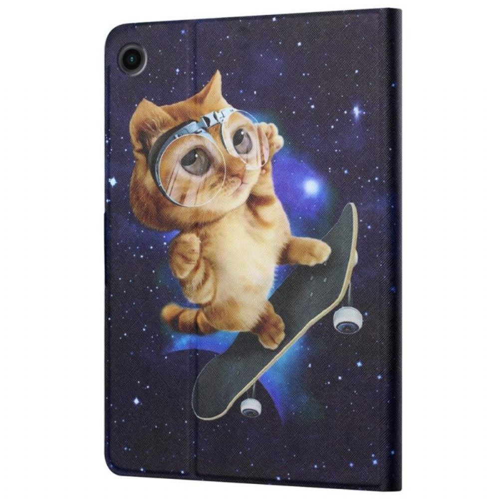 Flip Case Für Samsung Galaxy Tab A8 (2024) Katzen-skateboarden