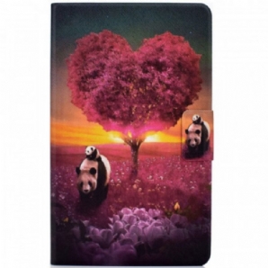 Flip Case Für Samsung Galaxy Tab A8 (2024) Panda-herz