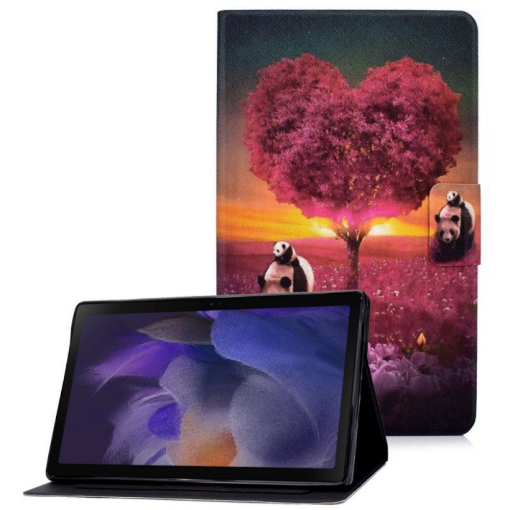 Flip Case Für Samsung Galaxy Tab A8 (2024) Panda-herz