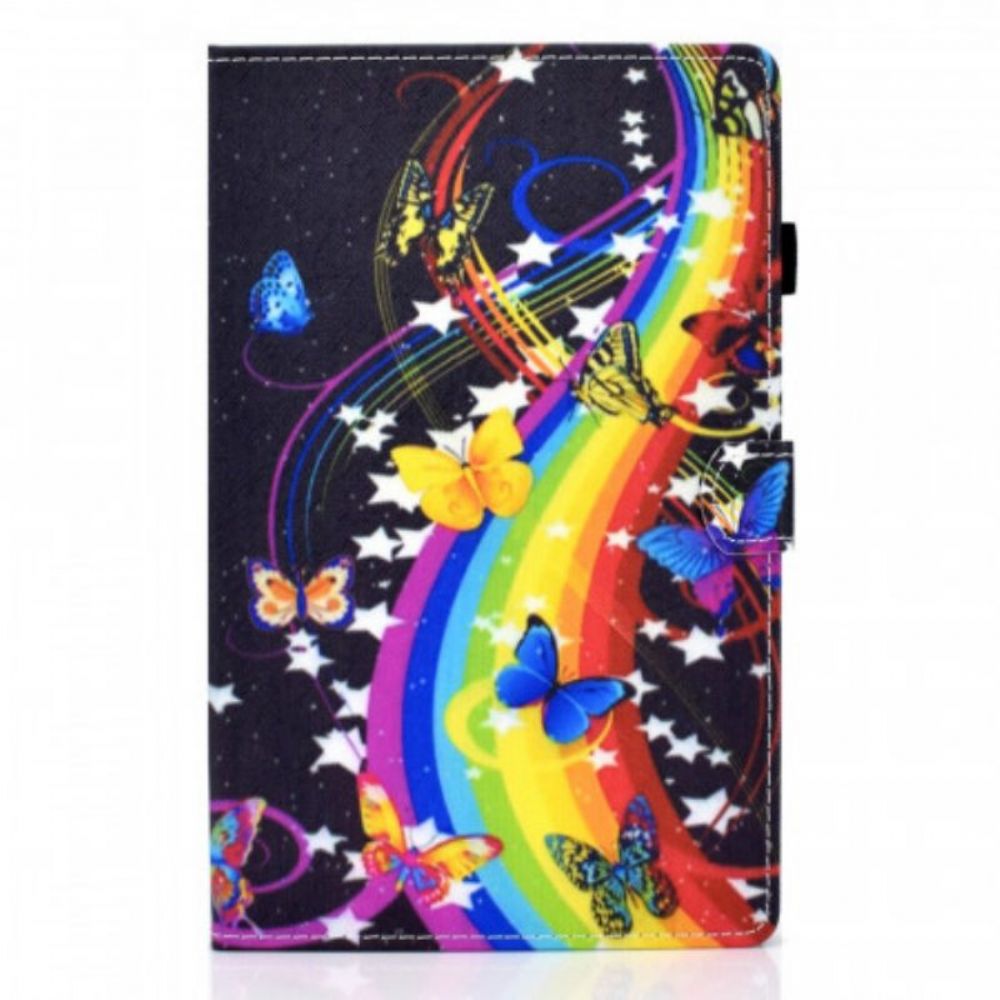 Flip Case Für Samsung Galaxy Tab A8 (2024) Regenbogen-schmetterlinge