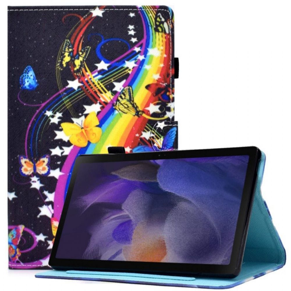 Flip Case Für Samsung Galaxy Tab A8 (2024) Regenbogen-schmetterlinge