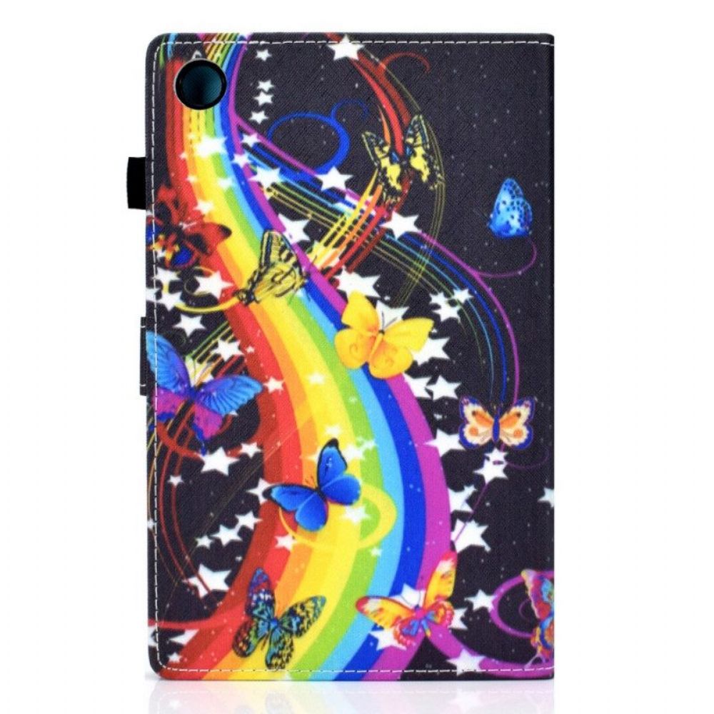 Flip Case Für Samsung Galaxy Tab A8 (2024) Regenbogen-schmetterlinge