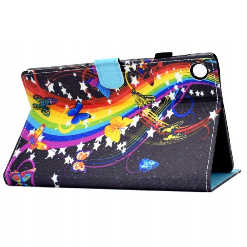 Flip Case Für Samsung Galaxy Tab A8 (2024) Regenbogen-schmetterlinge