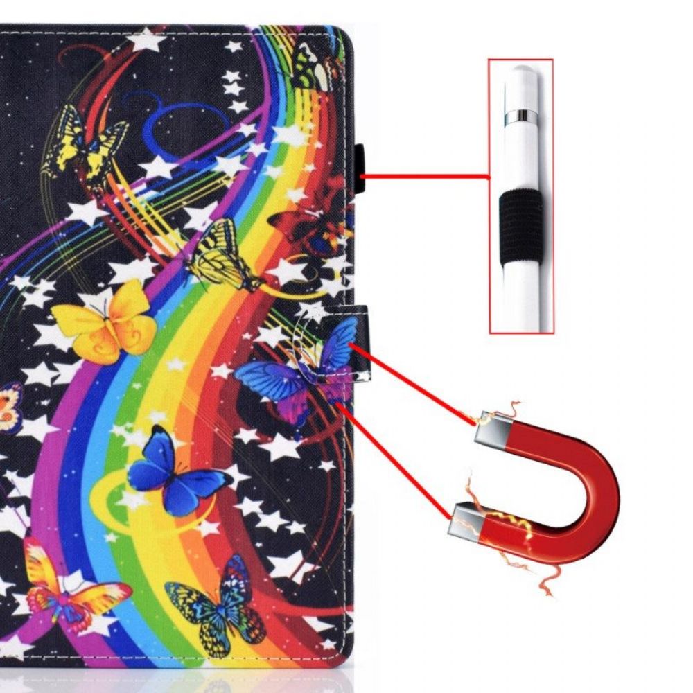 Flip Case Für Samsung Galaxy Tab A8 (2024) Regenbogen-schmetterlinge